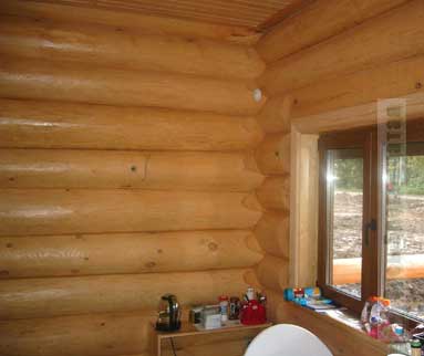 Первый этаж деревянного бревенчатого дома
