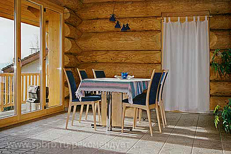 Кухня в скандинавском стиле для рубленого дома