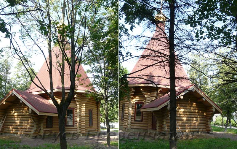 Деревянный храм в завершенном состоянии