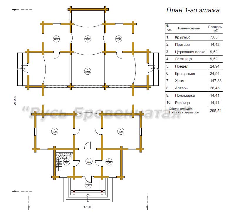 Планировка 1 этажа Храма