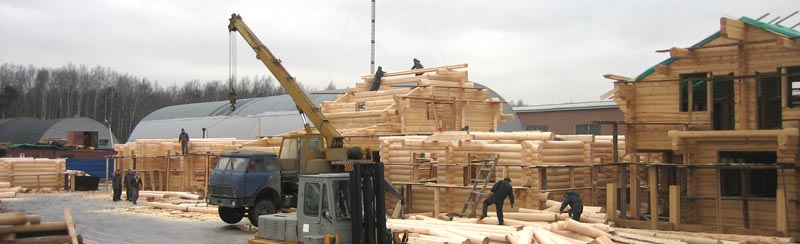 View of a building site of the company Log Russia