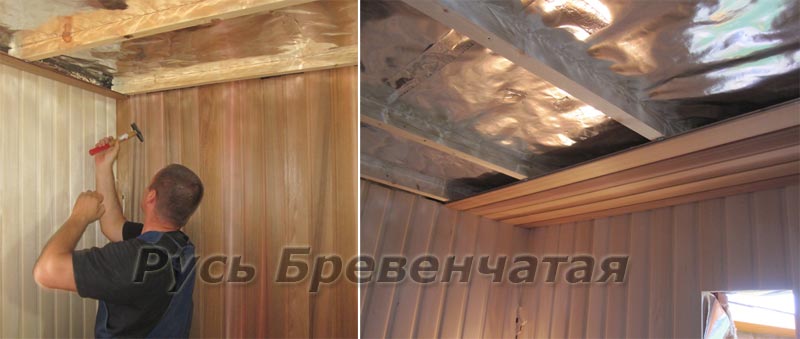 Обшивка потолка в бане из сруба цены Москва