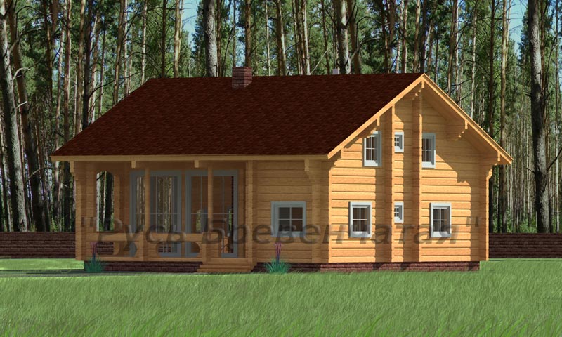 Большой деревянный дом из бруса или бревна 11 на 12 м