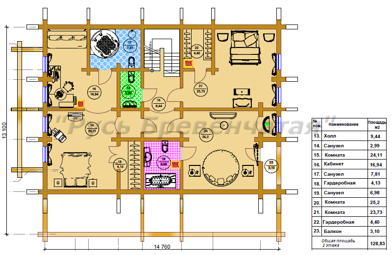 Планировка этажа рубленного дома цена