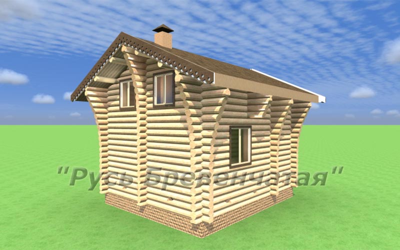 Деревянный двухэтажный дом с двумя спальнями