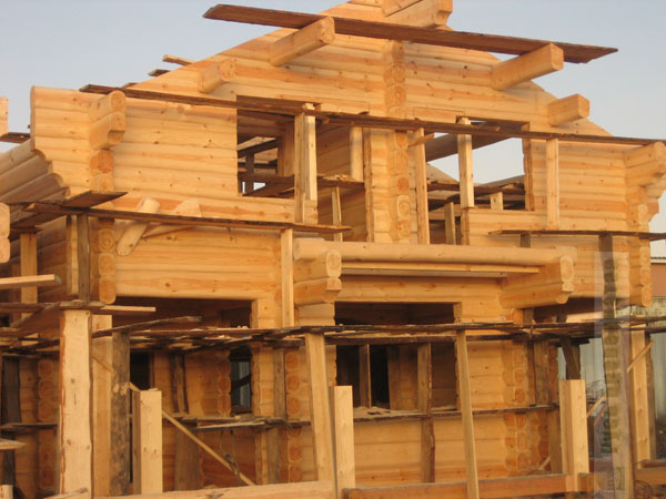 Fine-moulded details of the house from an oval-flatten create unique beauty of a log home